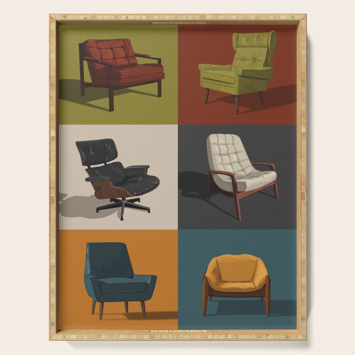 Mid-Century Chairs No. 2 Serving Tray Gallery Image 1
