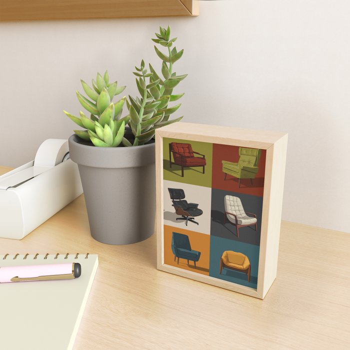 Mid-Century Chairs No. 2 Mini Art Print Gallery Image 2