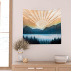 Mountain Lake Sunrise Wall Tapestry Gallery Image 2