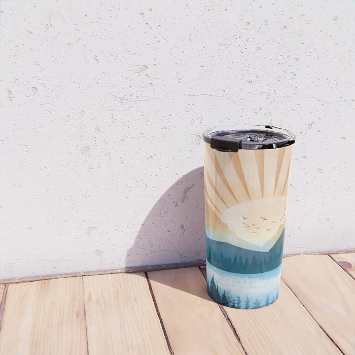 Mountain Lake Sunrise Travel Mug Gallery Image 4