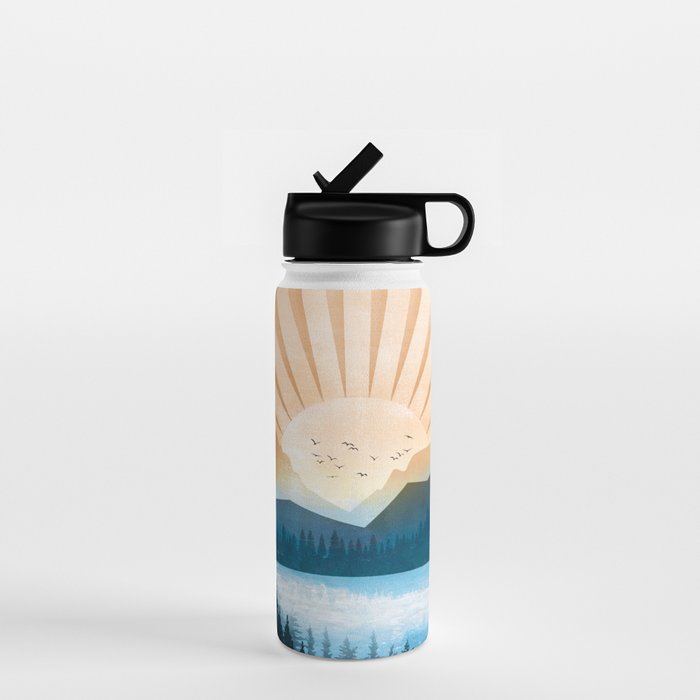 Mountain Lake Sunrise Water Bottle Gallery Image 1