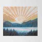 Mountain Lake Sunrise Throw Blanket Gallery Image 2