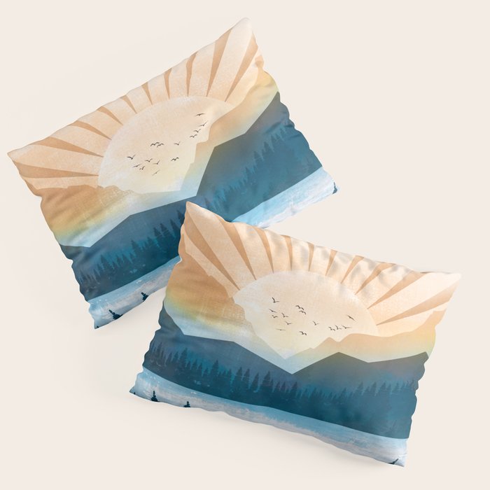 Mountain Lake Sunrise Pillow Sham Gallery Image 3