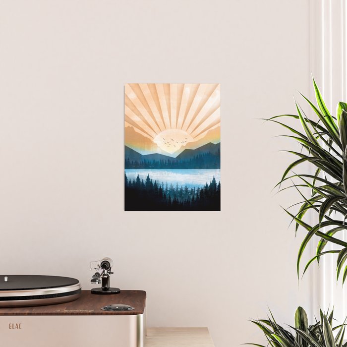 Mountain Lake Sunrise Poster Gallery Image 2