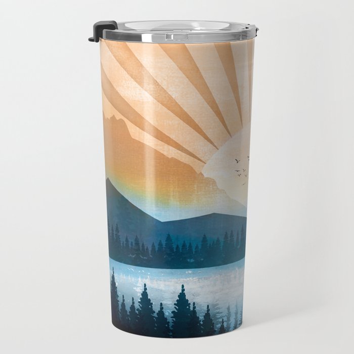 Mountain Lake Sunrise Travel Mug Gallery Image 3