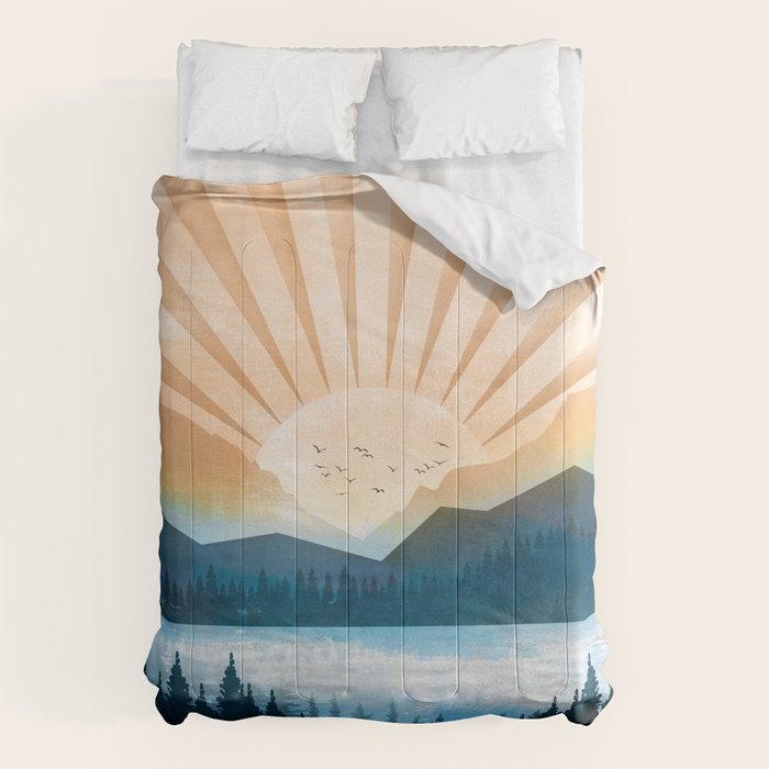 Mountain Lake Sunrise Comforter Gallery Image 1