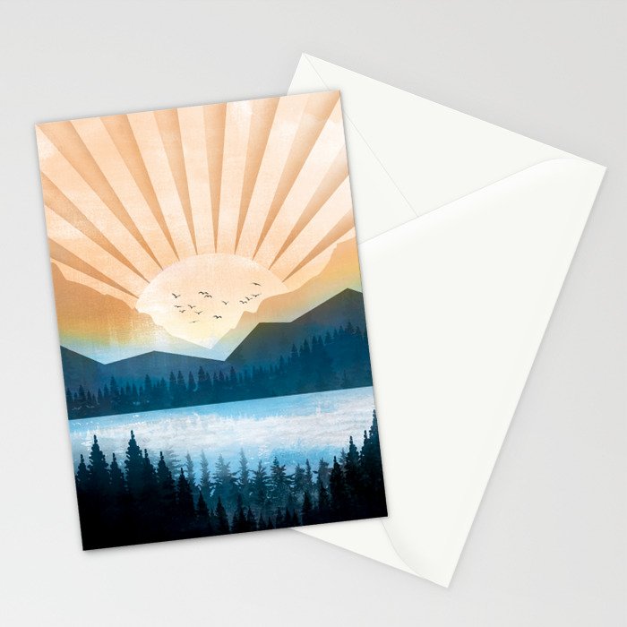 Mountain Lake Sunrise Stationery Card Gallery Image 2
