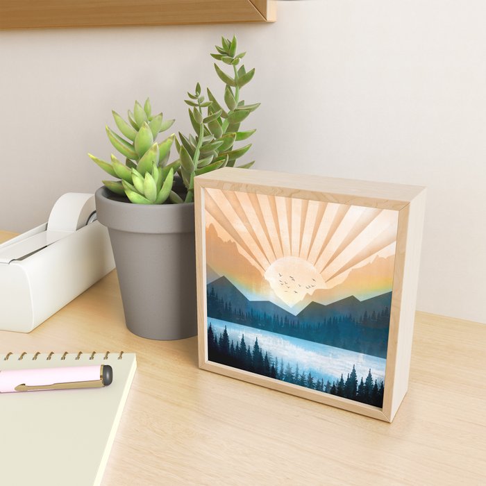 Mountain Lake Sunrise Mini Art Print Gallery Image 2