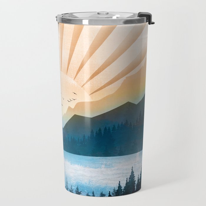 Mountain Lake Sunrise Travel Mug Gallery Image 2