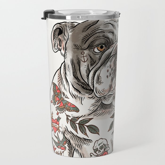 Chubbs the Bulldog Travel Mug Gallery Image 3