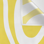 Retro Modern Liquid Swirl Abstract Pattern Square in Lemon Yellow and White Wall Tapestry Gallery Image 3
