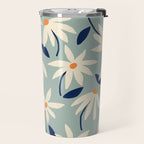 Drifting Daisies #2 - blue orange Travel Mug Gallery Image 2