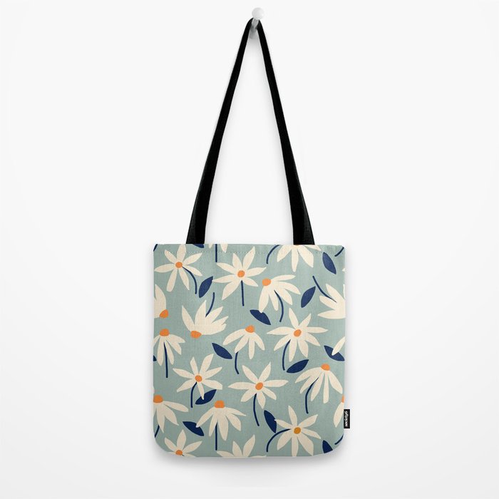 Drifting Daisies #2 - blue orange Tote Bag Gallery Image 2