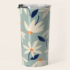 Drifting Daisies #2 - blue orange Travel Mug Gallery Image 3
