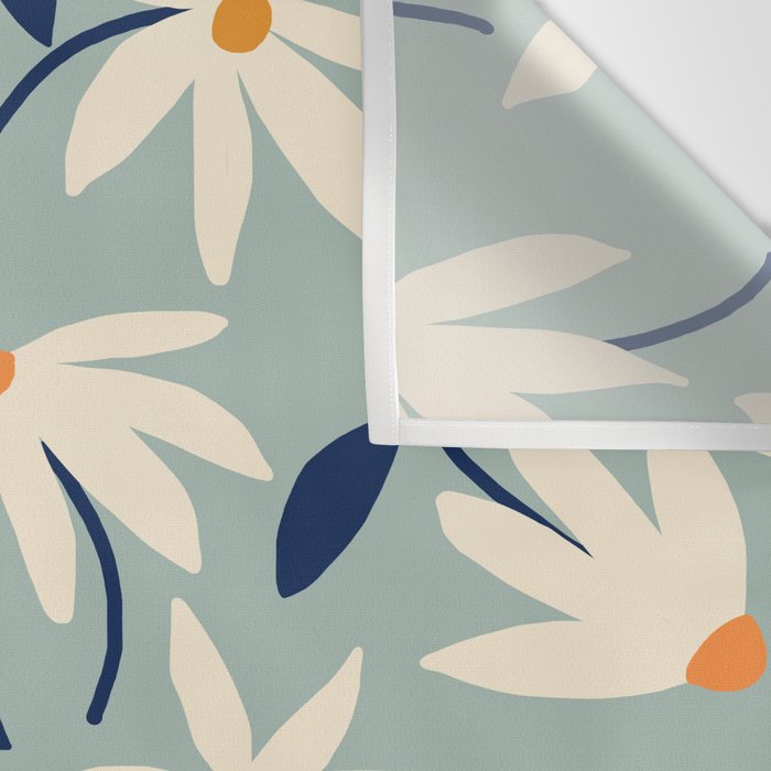 Drifting Daisies #2 - blue orange Wall Tapestry Gallery Image 3