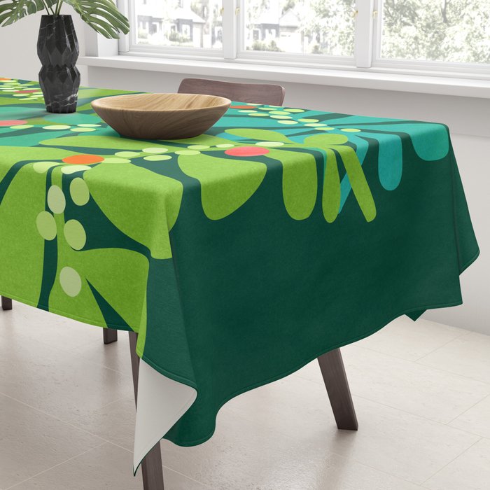 Mistletoe Greenery Illustration Tablecloth Gallery Image 3