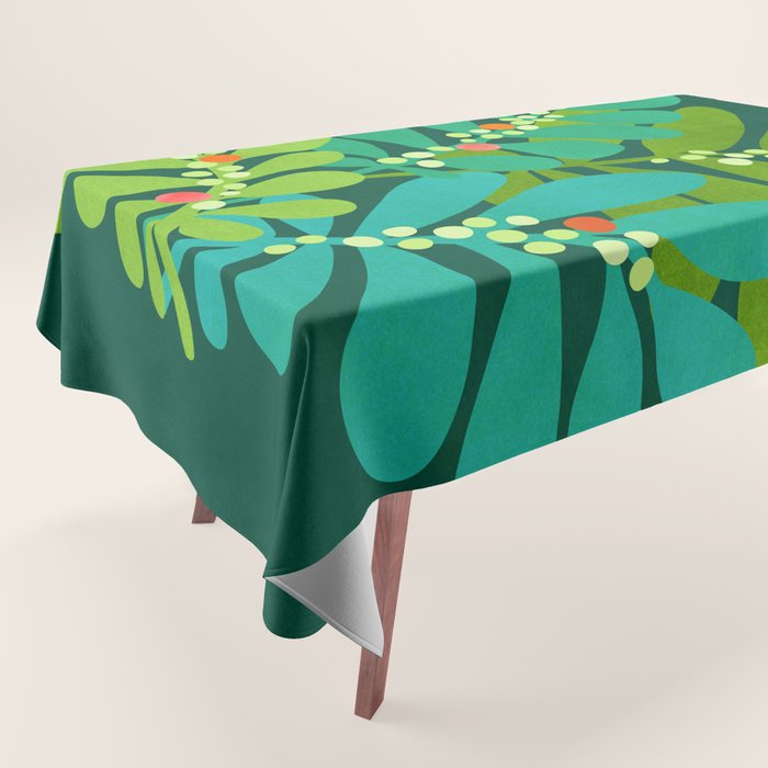 Mistletoe Greenery Illustration Tablecloth Gallery Image 1