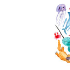 Ocean Creatures - Sea Animals Characters - Watercolor Coffee Mug Gallery Image 2
