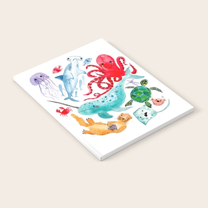 Ocean Creatures - Sea Animals Characters - Watercolor Notebook Gallery Image 2