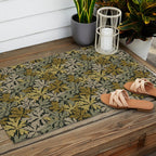 Floral Meadow In Spring Green II Outdoor Rug Gallery Image 2