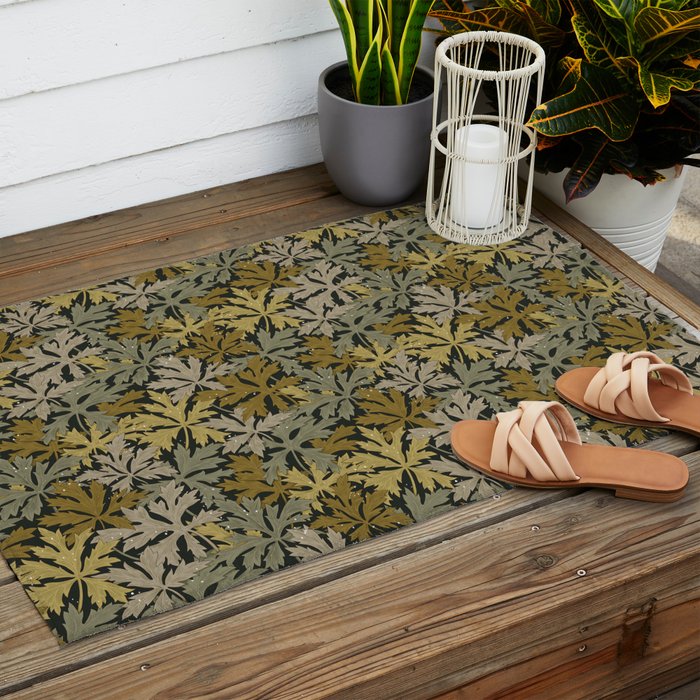 Floral Meadow In Spring Green II Outdoor Rug Gallery Image 2