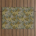 Floral Meadow In Spring Green II Outdoor Rug Gallery Image 1