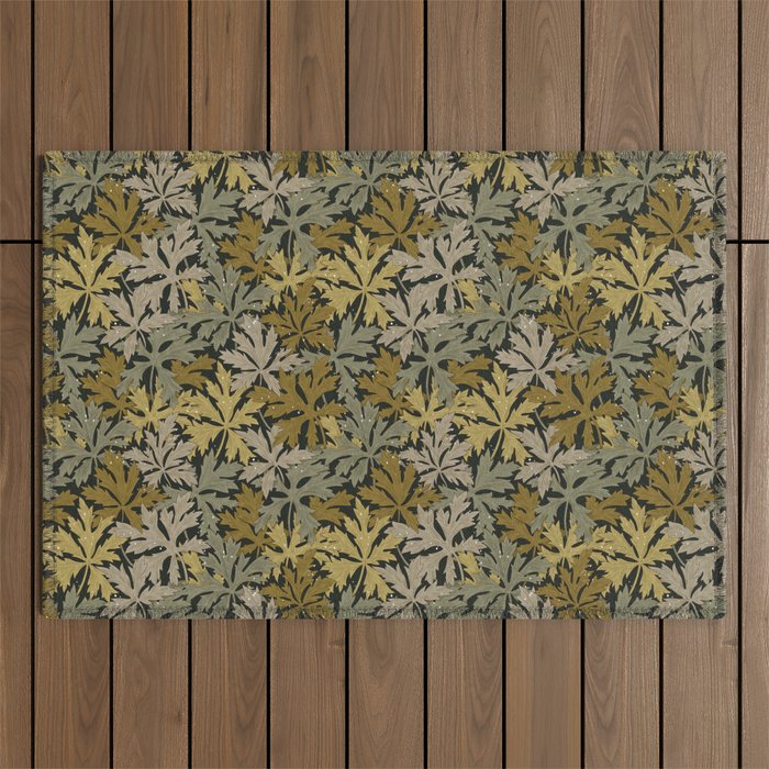 Floral Meadow In Spring Green II Outdoor Rug Gallery Image 1