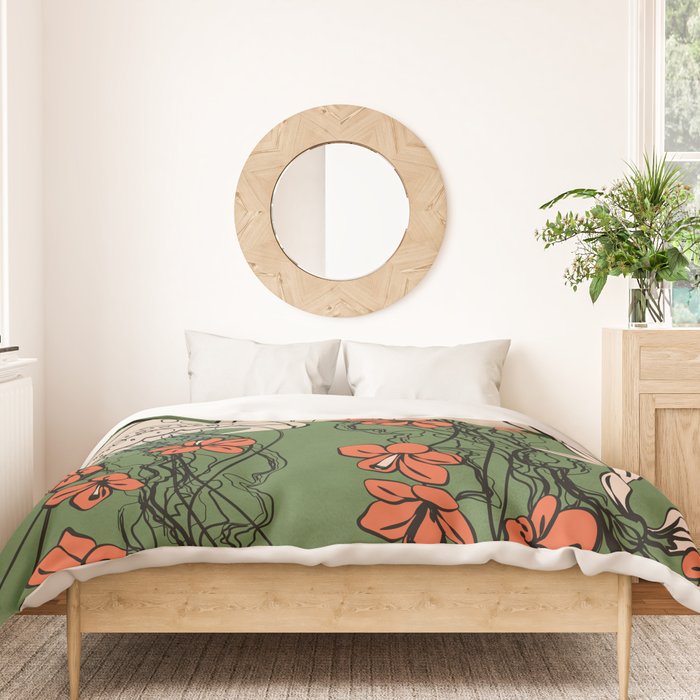 Floral Jellyfishes 2 Duvet Cover Gallery Image 3