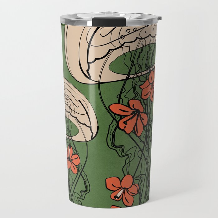 Floral Jellyfishes 2 Travel Mug Gallery Image 1