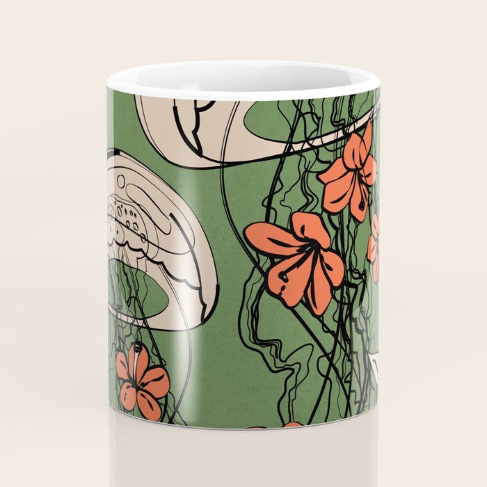 Floral Jellyfishes 2 Coffee Mug Gallery Image 4