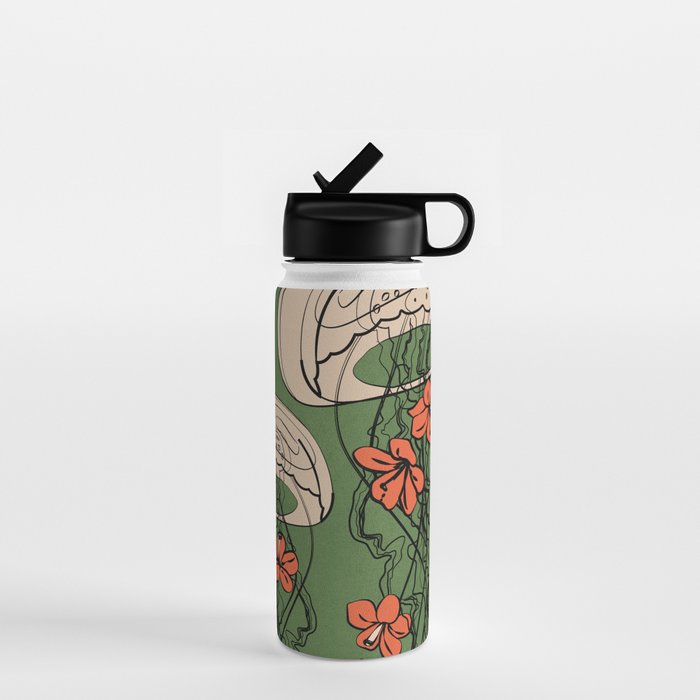 Floral Jellyfishes 2 Water Bottle Gallery Image 1
