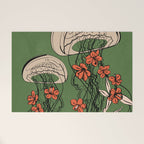 Floral Jellyfishes 2 Welcome Mat Gallery Image 1