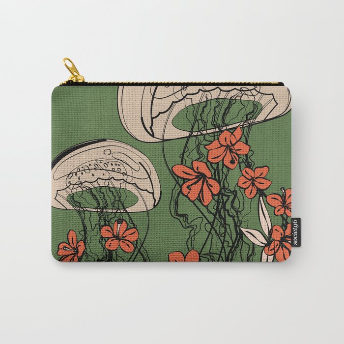 Floral Jellyfishes 2 Carry All Pouch Gallery Image 1