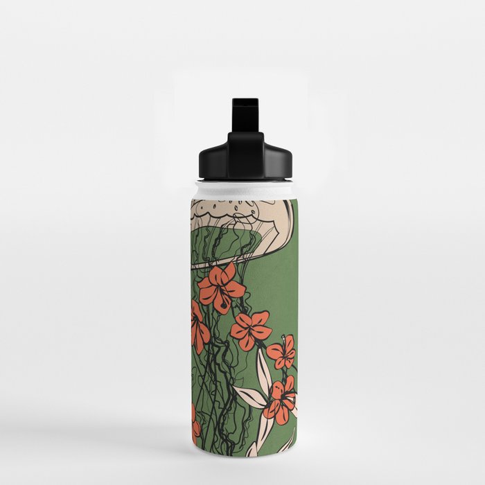 Floral Jellyfishes 2 Water Bottle Gallery Image 2