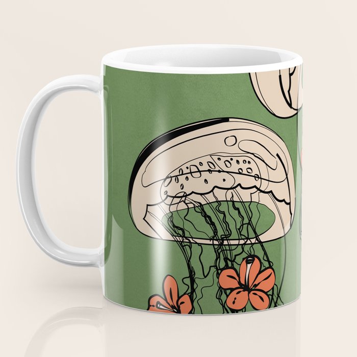 Floral Jellyfishes 2 Coffee Mug Gallery Image 3