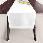 Wolf Howling Rainbow Watercolor Table Runner Gallery Image 1