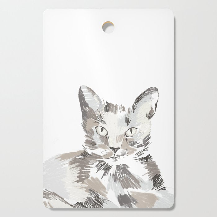 Minimalist Line Art Cat Cutting Board Gallery Image 1