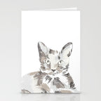 Minimalist Line Art Cat Stationery Card Gallery Image 2