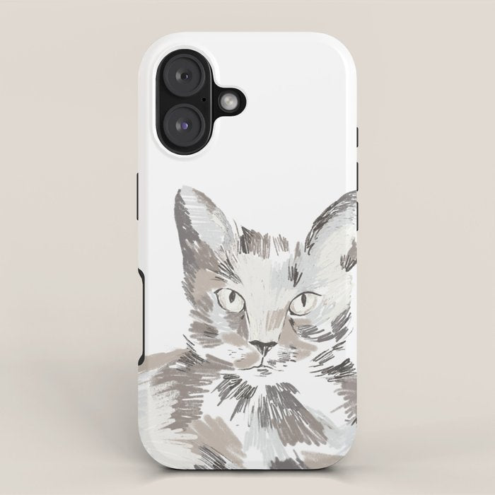 Minimalist Line Art Cat iPhone Case Gallery Image 1
