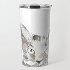 Minimalist Line Art Cat Travel Mug Gallery Image 1