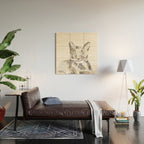 Minimalist Line Art Cat Wood Wall Art Gallery Image 2