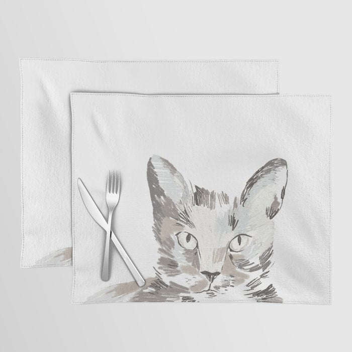 Minimalist Line Art Cat Placemat Gallery Image 1