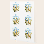 Simple watercolor flowers - blue and sap green Wallpaper Gallery Image 2