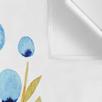 Simple watercolor flowers - blue and sap green Wall Tapestry Gallery Image 3
