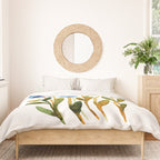 Simple watercolor flowers - blue and sap green Duvet Cover Gallery Image 3