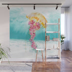 Jellyfish with Flowers Wall Mural Gallery Image 1