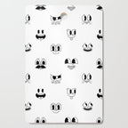 Vintage cartoon mascot face doodle pattern Cutting Board Gallery Image 1