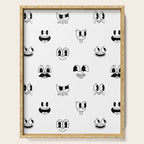 Vintage cartoon mascot face doodle pattern Serving Tray Gallery Image 1
