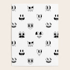 Vintage cartoon mascot face doodle pattern Poster Gallery Image 4