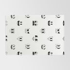 Vintage cartoon mascot face doodle pattern Rug Gallery Image 2